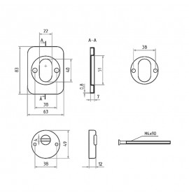 Броненакладка D-3 L-2 под цилиндр мат.хром