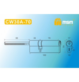 Цилиндровый мех. CW 30A-75 к\шток  SN никель