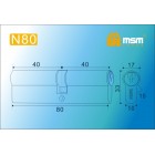Цилиндровый механизм N 80мм к/к 5 кл. SN мат.никель