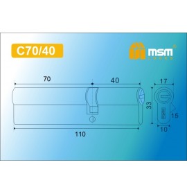 Цилиндровый мех. C 70/40мм SN никель