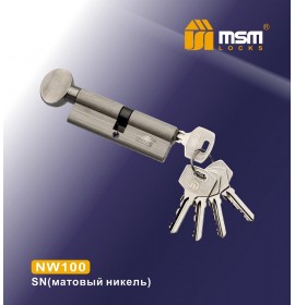Цилиндровый механизм NW 100мм к\б 5кл. SN мат.хром