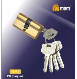 Цилиндровый мех. N 60мм к\к 5кл. PB зол.