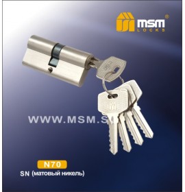 Цилиндровый механизм N 70мм к/к 5кл. SN мат. ник