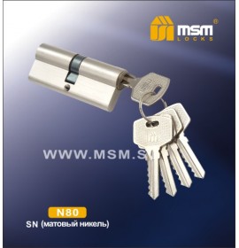Цилиндровый механизм N 80мм к/к 5 кл. SN мат.никель