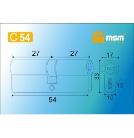 Цилиндровый мех. N 54мм к/к 5кл. SN никель