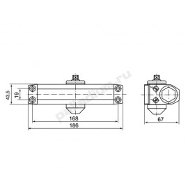 Доводчик PALLADIUM 1045D (25-45) белый с фикс.в откр. положении 00003261