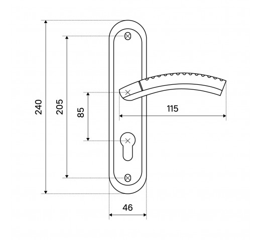 АЛЛЮР 132-1 85мм GP латунь Комплект ручек