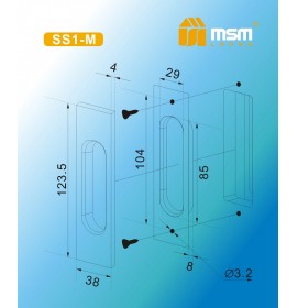 Ручка для раздв. дверей межкомн. SS1-M BR кофе