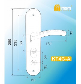 MSM Ручка дверная KT4 R AM-BK медь