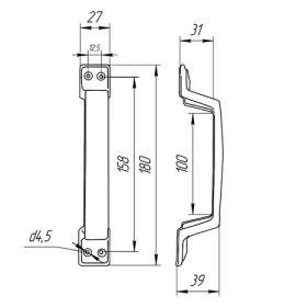 Ручка-скоба РС 100-С бронза "Техком"
