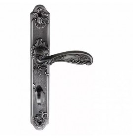 Ручка дверная FLOR BL.SILVER (OL) черн. серебро фиксатор 513136