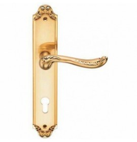Ручка дверная ACANTO S. GOLD (CL) мат. золото под ключ. цилиндр 513042