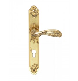 Ручка дверная FLOR S.GOLD (CL) мат.золото под ключ. цилиндр 513133