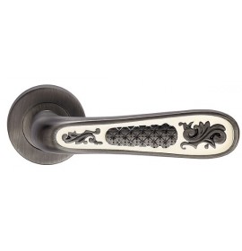 Ручка дверная ALIVIO BL.SILVER черн.серебро/эмаль 513070