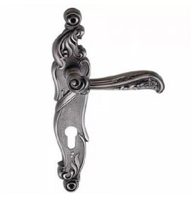 Ручка дверная RIZO BL.SILVER (CL) черн.серебро под ключ. цилиндр 513066