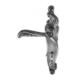 Ручка дверная RIZO BL.SILVER (OL) черн.серебро фиксатор 513145