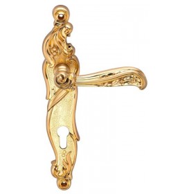 Ручка дверная RIZO S.GOLD (CL) мат.зол. под ключ. цилиндр 513141