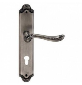 Ручка дверная ACANTO BL. SILVER (CL) черн. серебро под ключ. цилиндр 513151