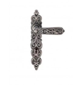 Ручка дверная ARABESCO BL.SILVER (OL) черн. серебро фиксатор 513128