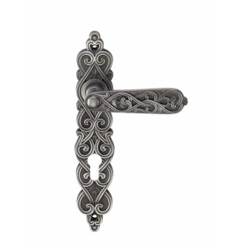 Ручка дверная ARABESCO BL.SILVER (CL) черн. серебро под ключ. цилиндр 513129