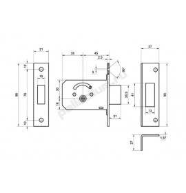 PALLADIUM Замок врезной 0156F латунь (30)