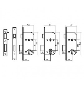 PALLADIUM Замок врезной ЗВ AL 1858 GP 00011301