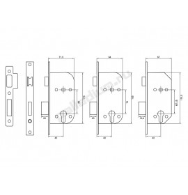 PALLADIUM Замок врезной ЗВ AL 1613 CP хром 00011298