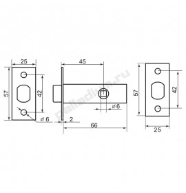 Задвижка межкомнатная 101 PB латунь PALLADIUM 00011574