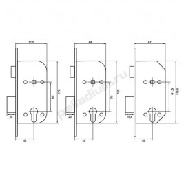 PALLADIUM Замок врезной ЗВ AL 1613 GP золото 00011297