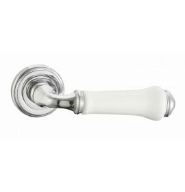 Ручка дверная "Vantage" V31CP/HR (хром/белая керамика)