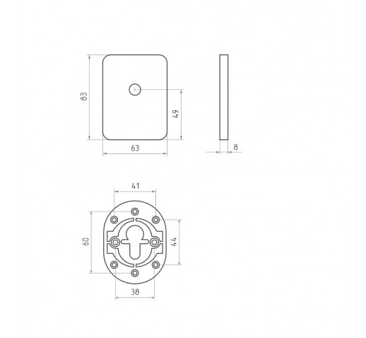 V Накладка п/шток GL 1 CP хром