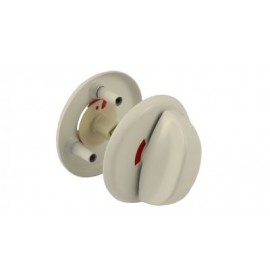 Поворотная кнопка окрашенная в белый металл. (035)