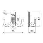 Крючок с перф. двойной хром (60)