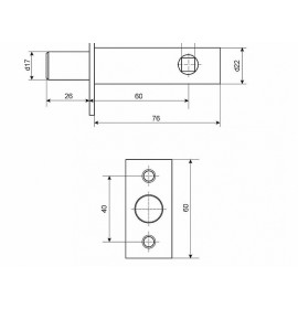 PALLADIUM Задвижка врезная с поворотной ручкой 8мм BB