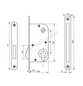 Корпус замка PALLADIUM 285 SВ мат.золото