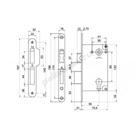 Защелка межкомнатная PALLADIUM 390 CP хром