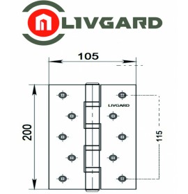Петля универсальная 200мм б/к AB бронза