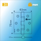 Петля универсальная 3х2,5х2,5 3I SN мат.никель MSM