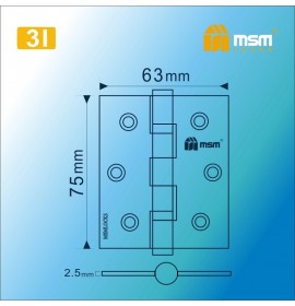 Петля универсальная 3х2,5х2,5 3I SN мат.никель MSM
