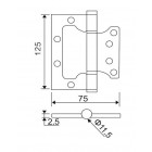 Петля без врезки B2-SN(125х75х2,5)