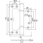 Петля без врезки B22- SC мат.хром