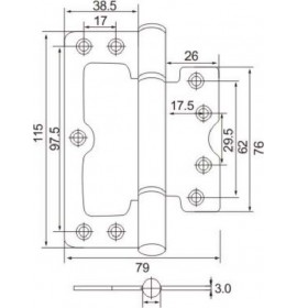 Петля без врезки B22- BL  черный