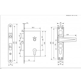 AVERS Замок врезной 1611/70 - CR хром ДААЗ