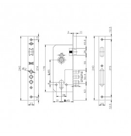 Корпус замка 152/3MR W/B хром KALE