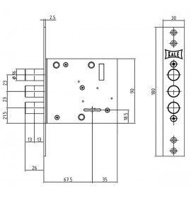 Замок врезной сувальдный 447L 4кл.