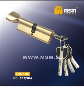 Цилиндровый механизм CW 100мм к/в 5 кл. перфо PB зол.