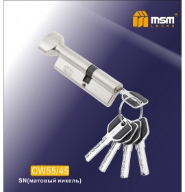 Цилиндровый механизм CW 55/45 к/б 5кл. перф. SN мат. никель