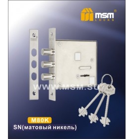 Замок врезной M80K PN никель MSM (074Б)