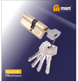 Цилиндровый механизм N 40/30мм к/к 5кл. PB золото