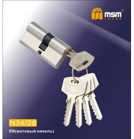 Цилиндровый механизм N 40/30мм к/к 5 кл. SN мат. хром